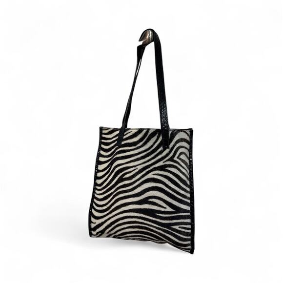 RARE! Vintage Pianoforte di Max Mara ZEBRA PRINT FUR TOTE/SHOULDER BAG - Picture 5 of 7
